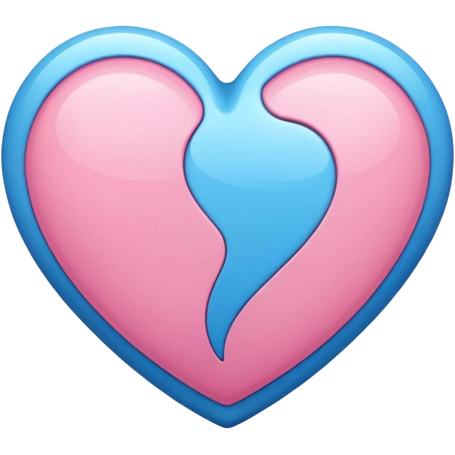 Blue and pink heart together emoji