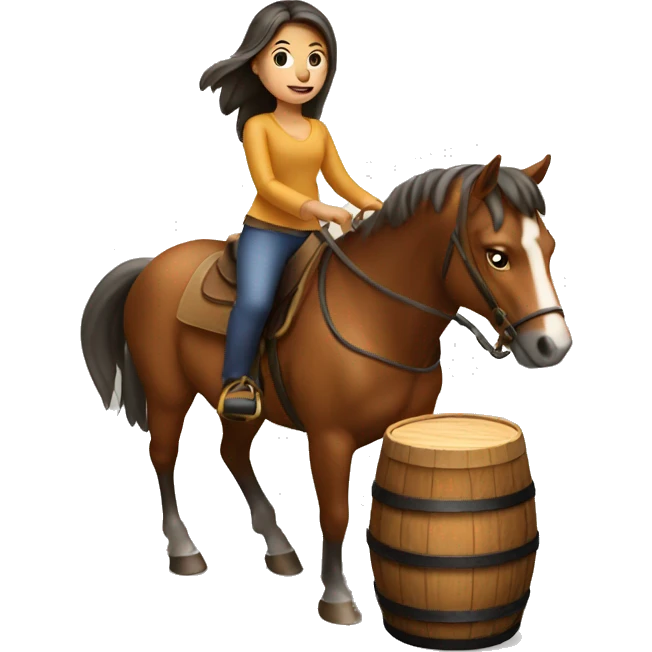 girl riding horse going around barrel emoji