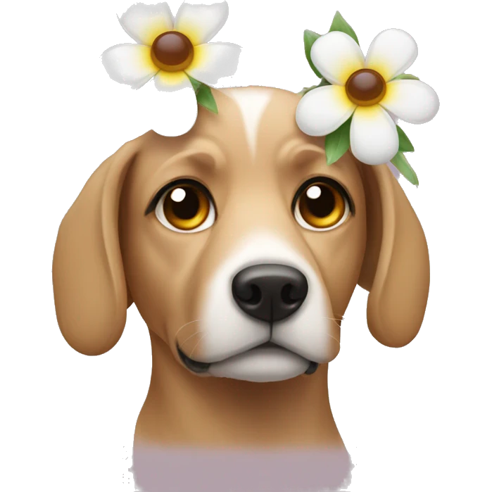 Dog with flowers in the eyes emoji