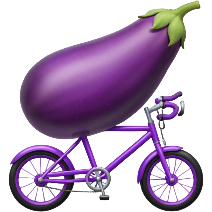 An egg plant on a bike emoji