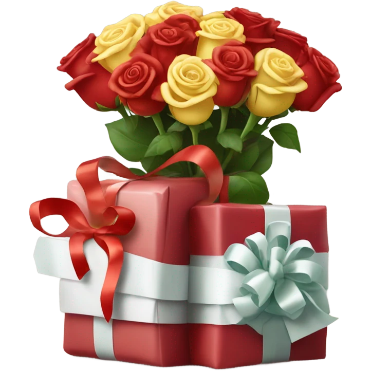 stack of letters and red roses emoji
