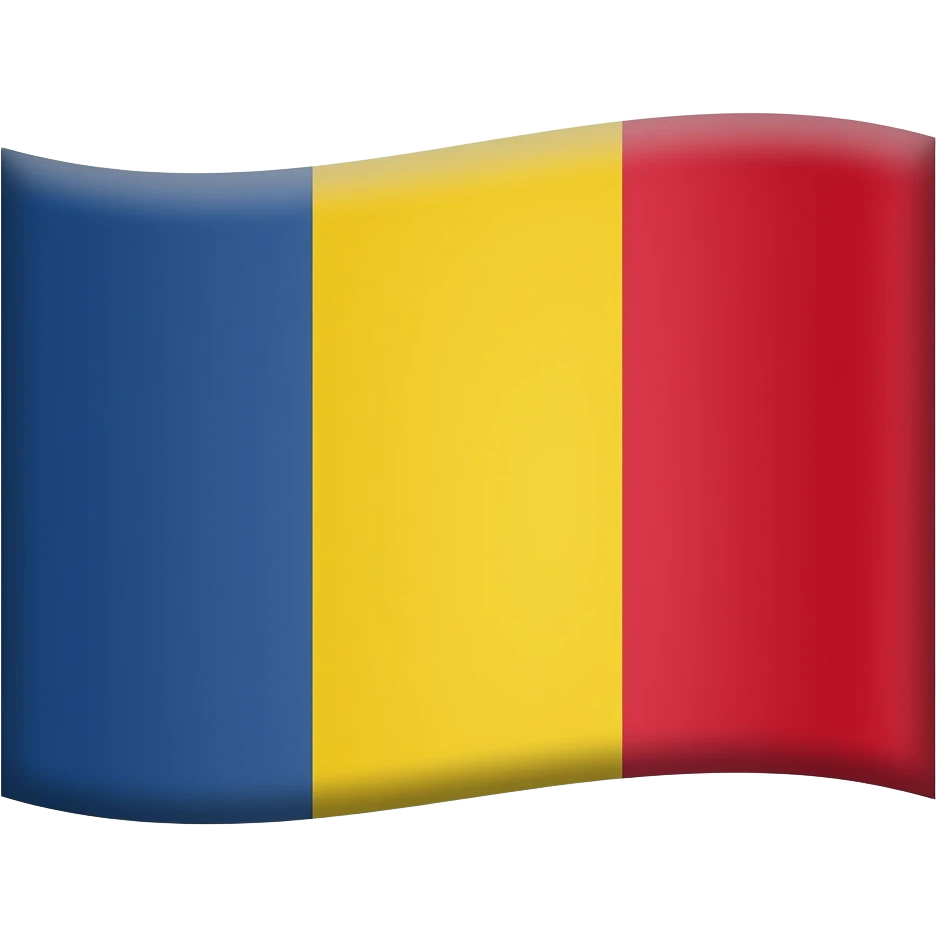 An emoji of a waving flag with three vertical stripes of colors indigo, gold and red emoji