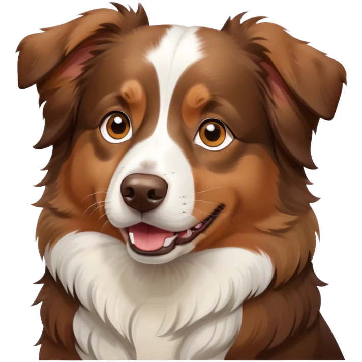 Brown, lighter brown, and white Australian shepherd dog  emoji