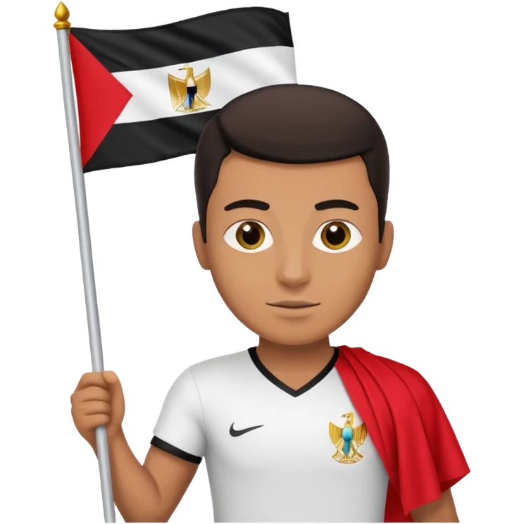 ‏رجل يرفع شعار منتخب مصر emoji
