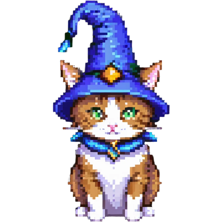 A cat wearing a wizard's hat emoji