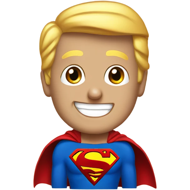 donald trump smiling dressed as superman emoji
