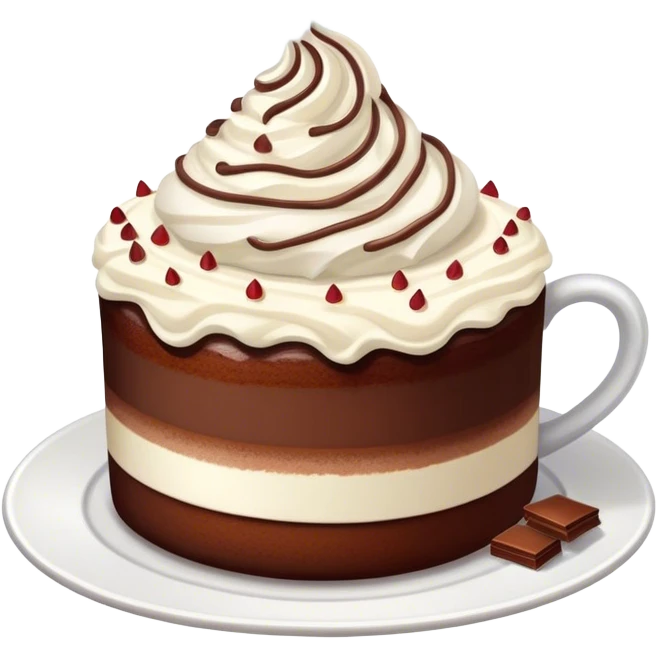 Victoria cake and hot chocolate emoji