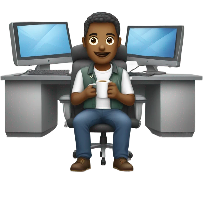 IT tech drinking on the job emoji