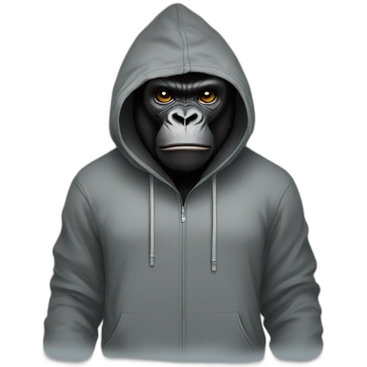 Gorilla in a hoodie hacker emoji