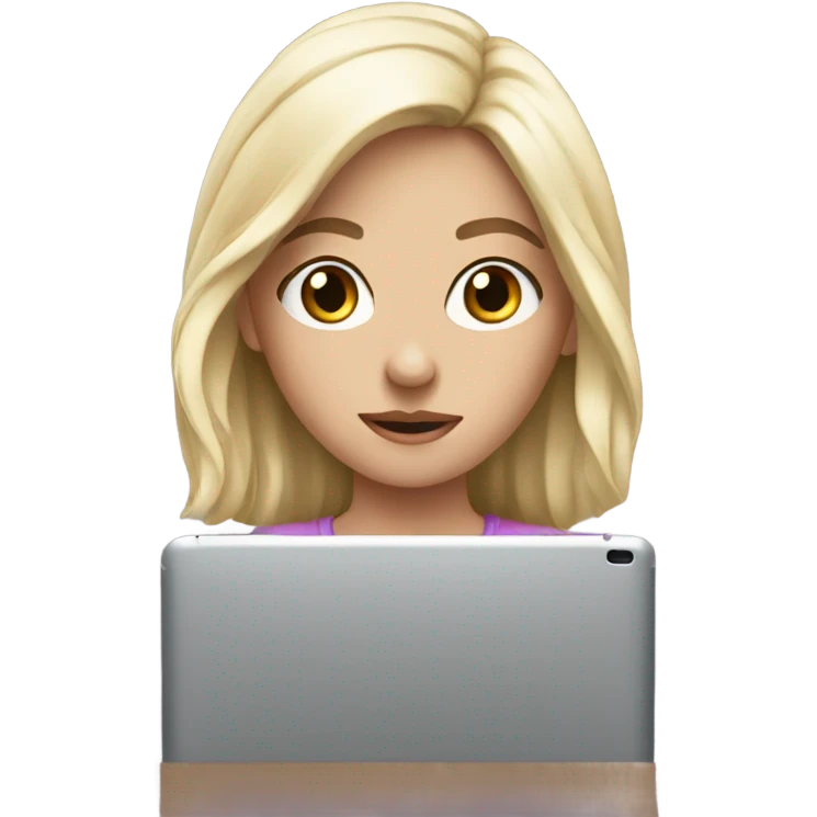 White gurl watching tablet  emoji