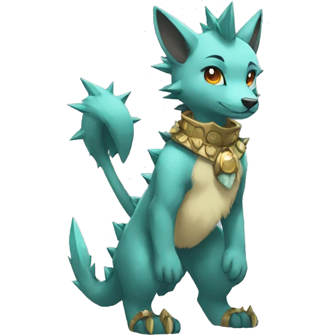 Anthro Sona Fakemon with a spiked collar Full Body emoji