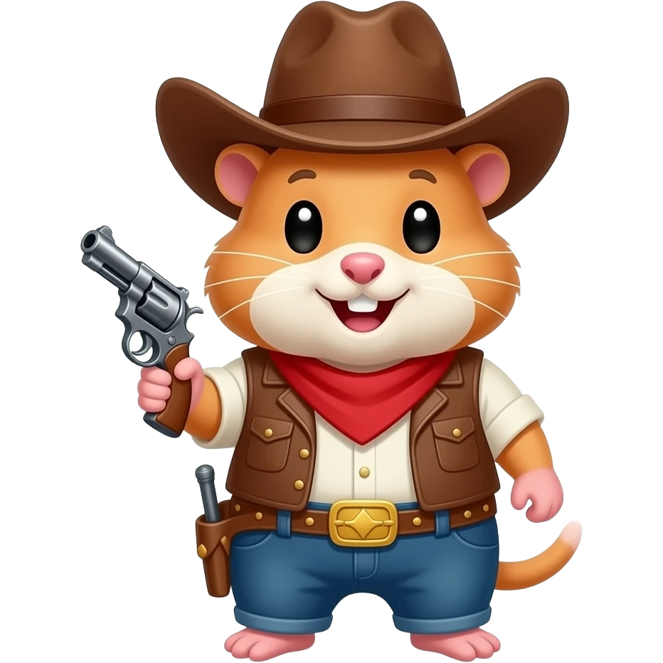 Hamster cowboy  with a gun emoji