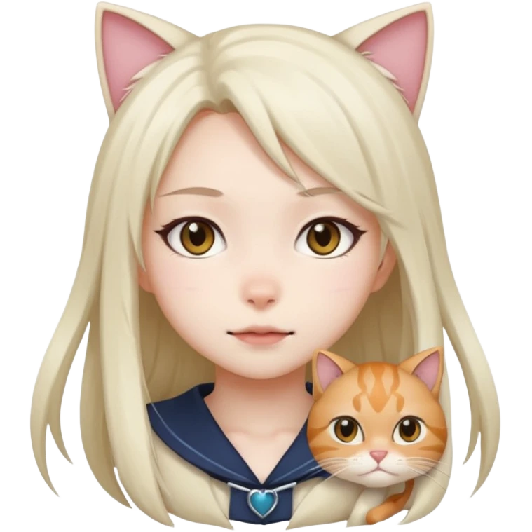 Аниме девушка, кошка девочка  emoji