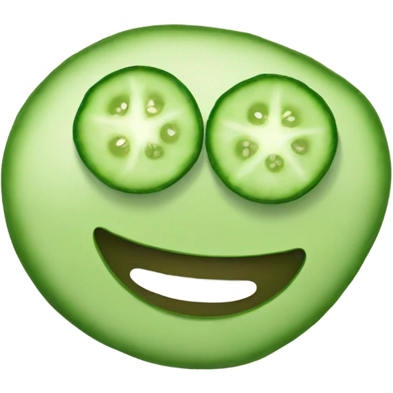 Happy with cucumbers on eyes  emoji