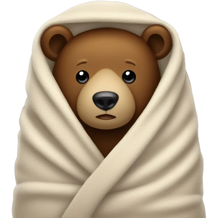 bear cozy in blanket emoji