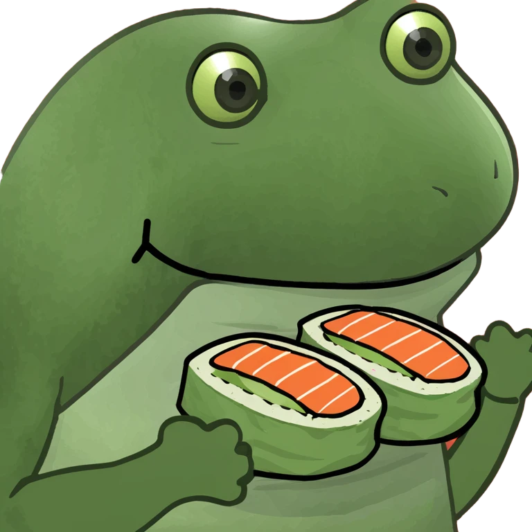 Piece of sushi, eating a whale emoji