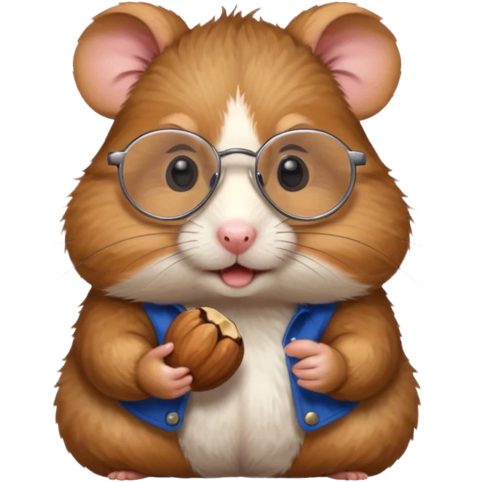 hamster holding nutz with glasses emoji