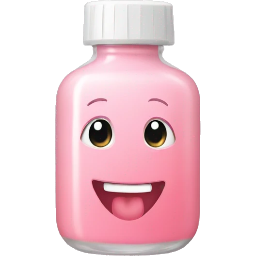 vitamin bottle with happy blush face emoji