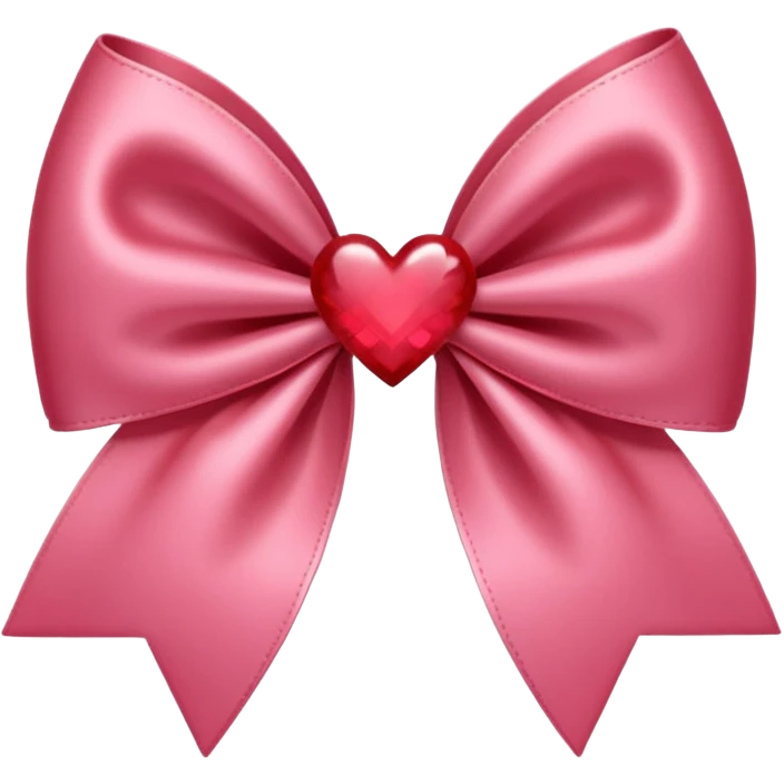 Red coquette bow with a heart in the middle, delicate and feminine, soft pink tones, elegant details emoji