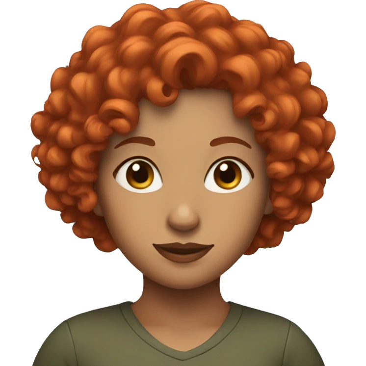 woman, curly red hair emoji