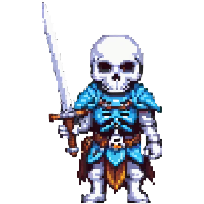 skeleton warrior with a sword emoji