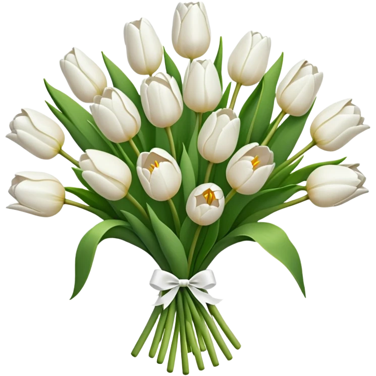 white tulip bouquet  emoji