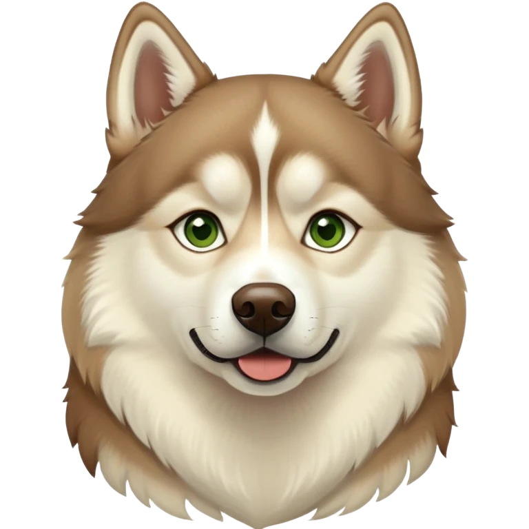 Brown Siberian husky with a cream band and green eyes  emoji