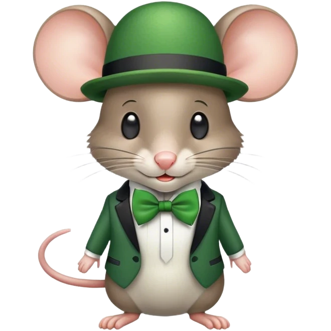 A mouse wearing st Patrick’s day stuff emoji