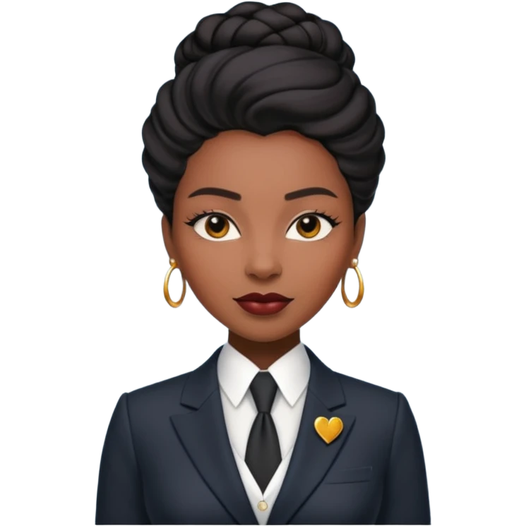 black queen with suit emoji