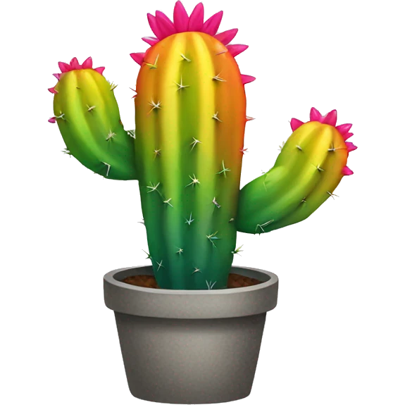 Rainbow cactus emoji