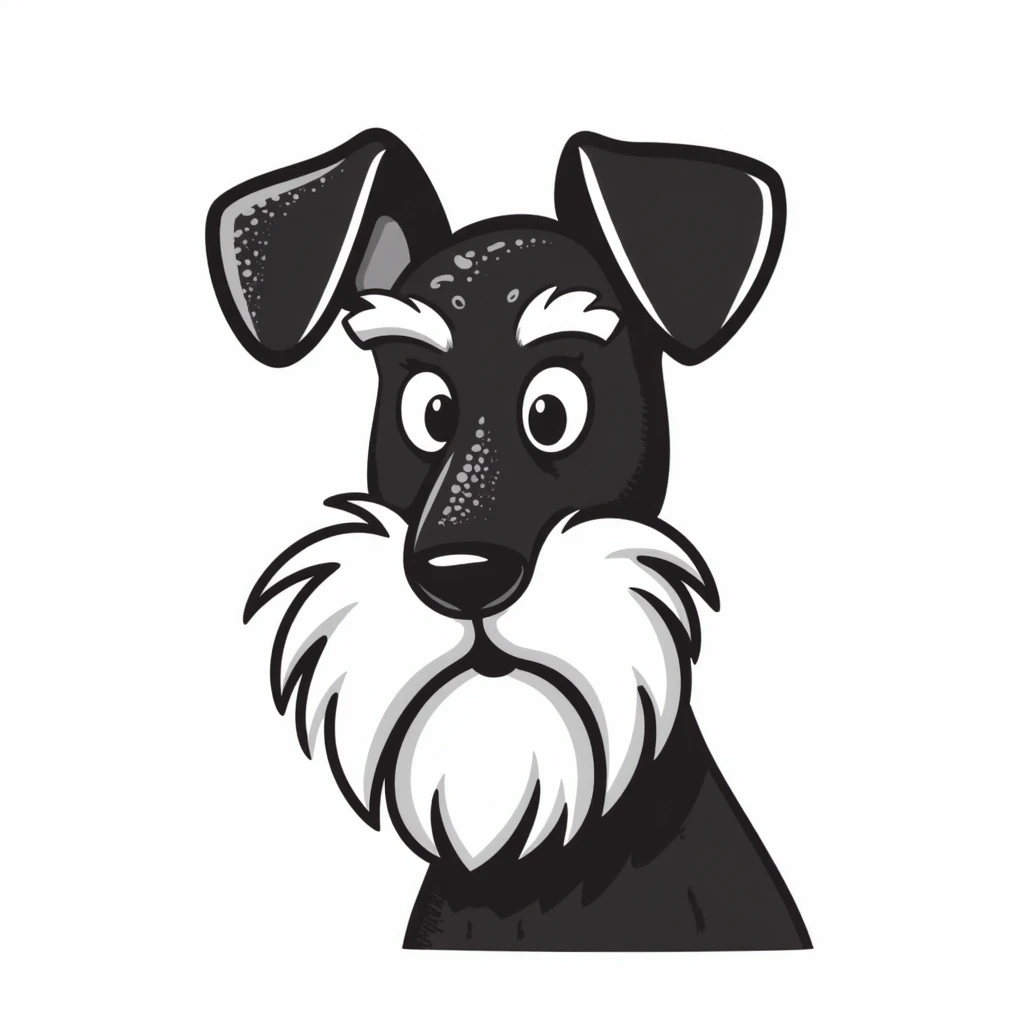 schnauzer dog hand drawn doodle emoji