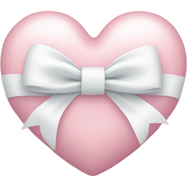Pastel pink heart with white bow emoji