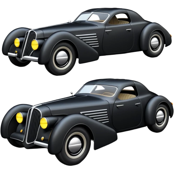  the animated series futuristic Batmobile loosely based on 1936 cord 812 (flat long faceted body) stealthy understated hot rod  emoji
