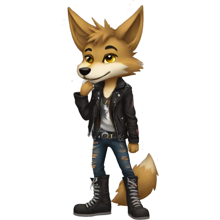 Anthro Punk Coyote Full body emoji