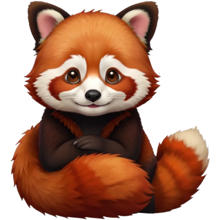 A red panda, thankful for self-care. emoji
