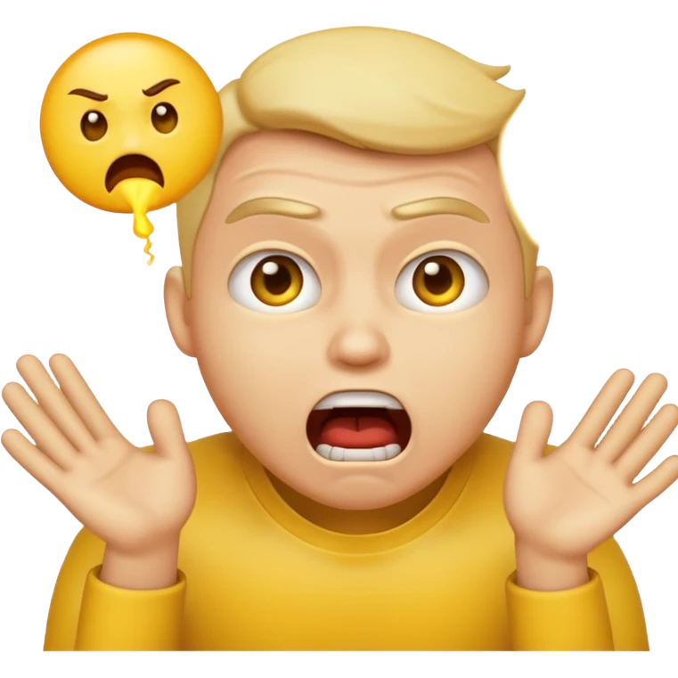 yellow emoji choking himself out in anger scary emoji