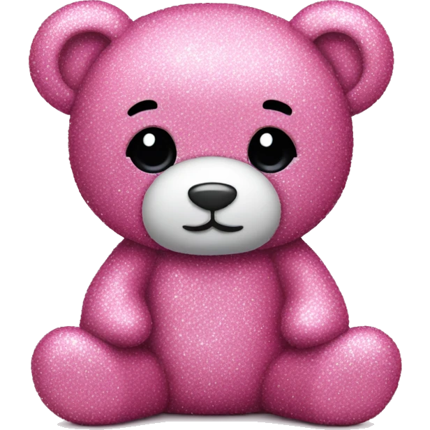 Pink glitter teddy bear  emoji