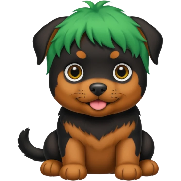 green haired baby rottweiler emoji