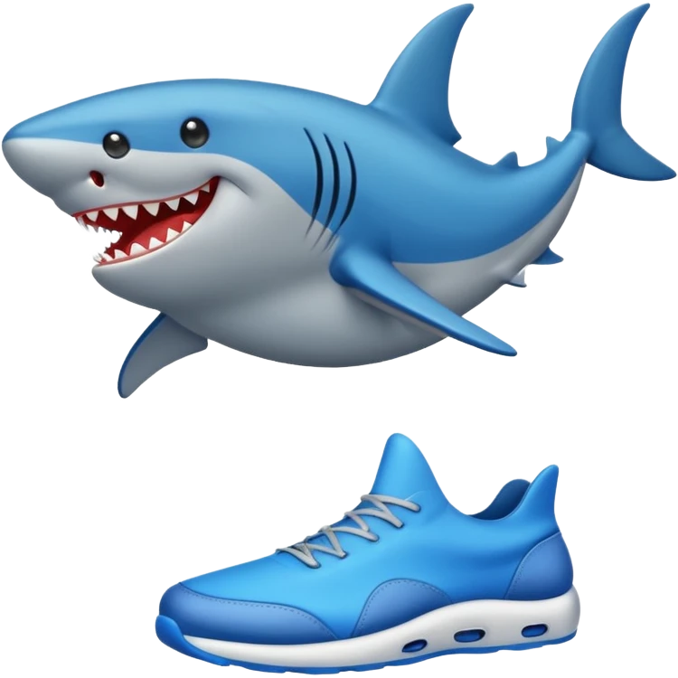 Tiburón con zapatos azules emoji
