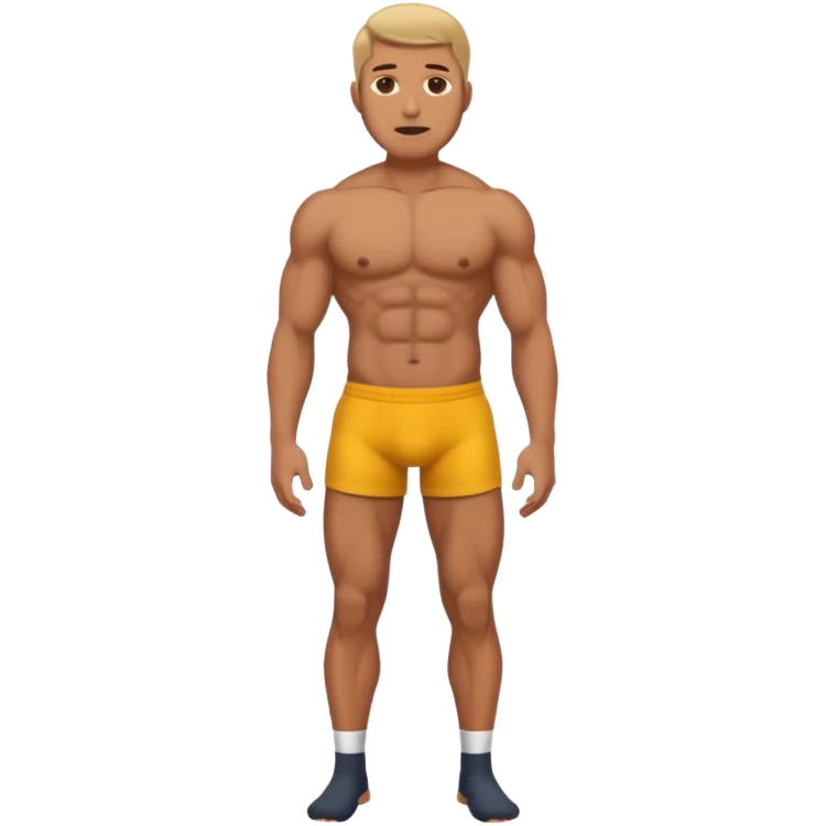 Naked man full body with no pants and penis emoji