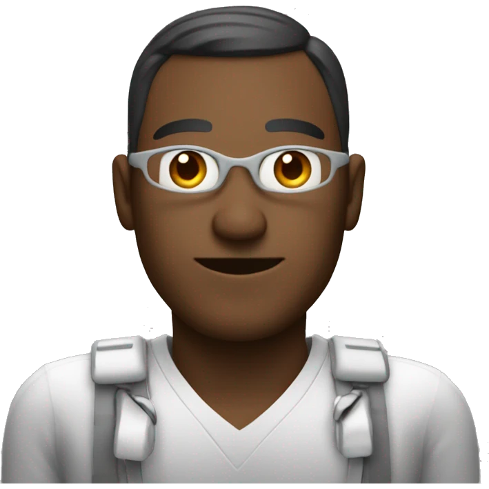 a bolnd man who is working on coding emoji