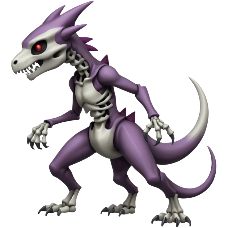 Shiny Badass Edgy Dark Evil Spectral Dusky Spooky Skeletal Cool shot Stylish Handsome Duskull-Marowak-Darkrai-Genesect-Fakémon-fusion (full body) emoji