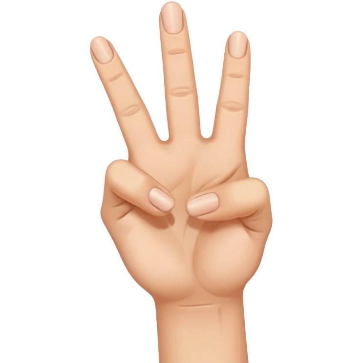 Hand with flat fingers, middle finger down emoji