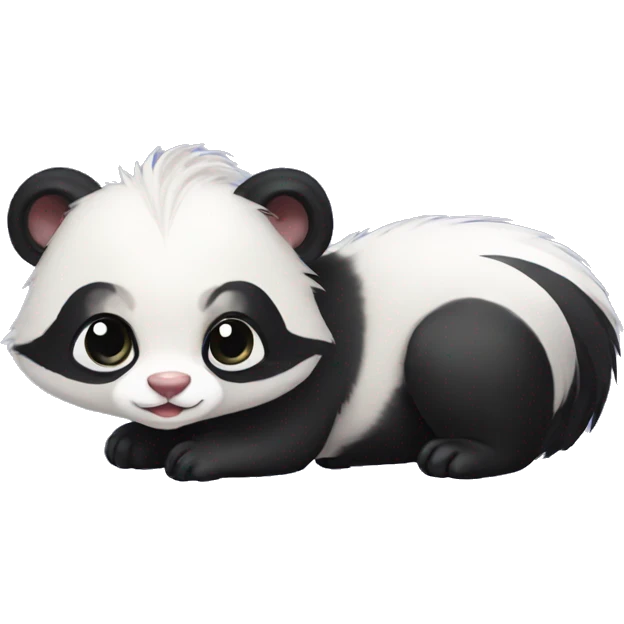 Cute skunk-panda-ferret-hybrid full body emoji