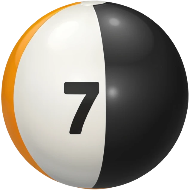 Pool table back ball with the number 7 only one number on the ball emoji