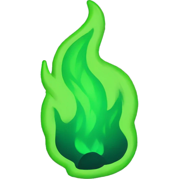 Green fire emoji