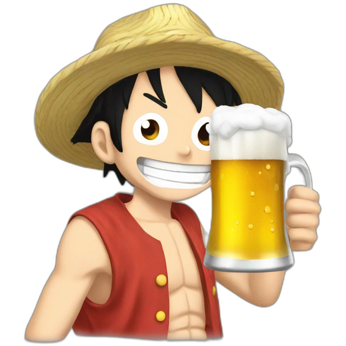 Luffy-drinking-beer emoji
