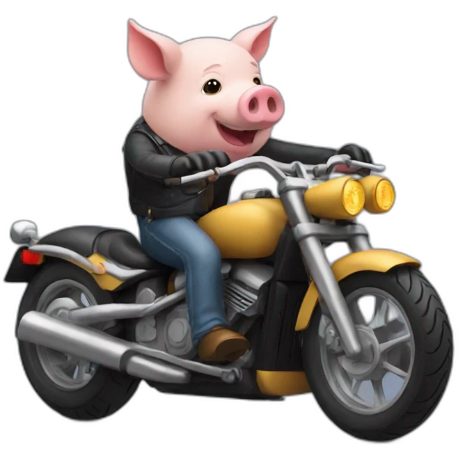 A pig riding a motorcycle emoji