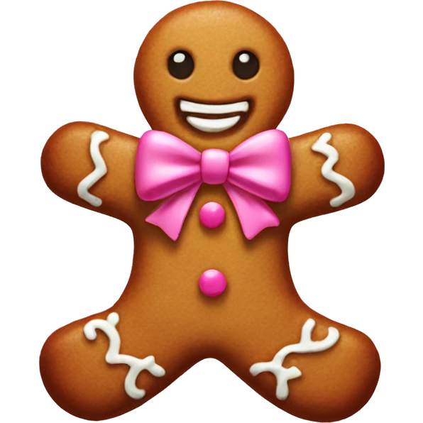 gingerbread man pink bow emoji