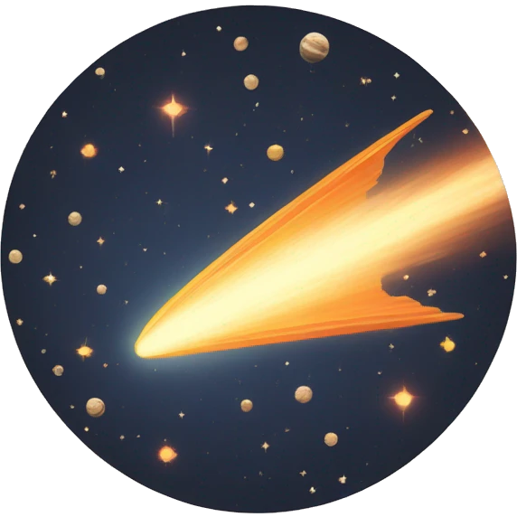 Vintage Planet comet streak motion blur emoji